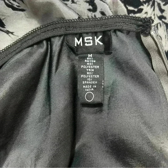 MSK Women's Holiday Party Silver Black Floral Velour A-Line Skirt Size Medium - Picture 10 of 15